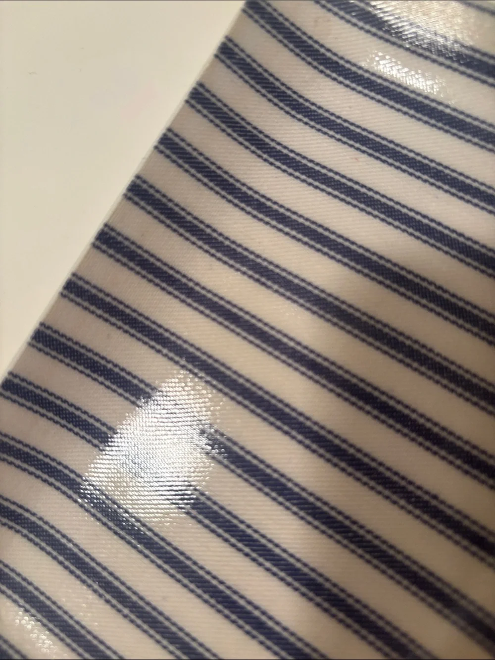 Soap Dish - Printed blue and white stripe pattern